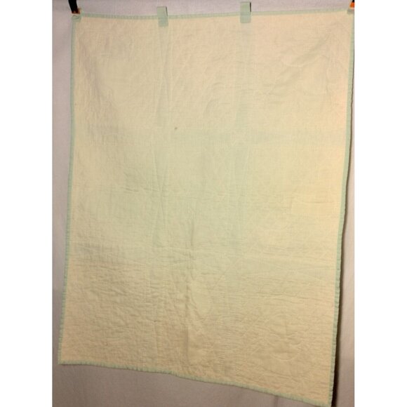 Handmade Quilted Baby Wall Hanging Yellow Green Animals Turtle Mice Ducks READ - Picture 6 of 16